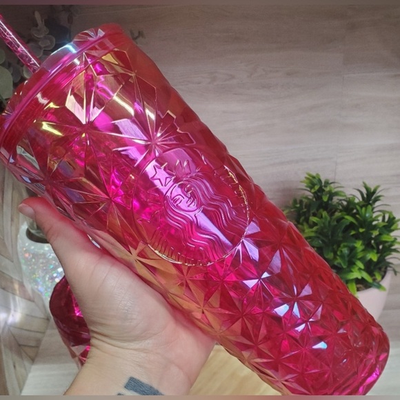 Starbucks Pink Diamond Prism Venti 24oz & Grande 16oz Cold Cup Tumbler Set - Picture 6 of 6